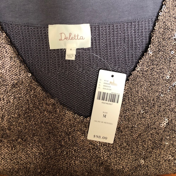 NWT Anthropologie Deletta sequin shirt, sz M - Picture 5 of 7